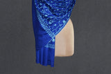 cashmere embroidered fine wool stole blue h 28x80 inch