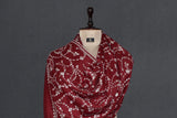Embroidered fine wool black jall stole 28x80 inch