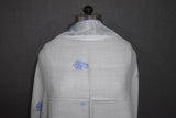 Embroidered fine wool stole 28x80 inch