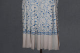 cashmere embroidered fine wool stole white 28x80 inch