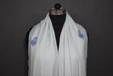 Embroidered fine wool stole 28x80 inch