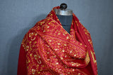 Fine wool Embroidered shawl DESIGNDAR 40x80 inch