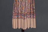 Pashmina kalamkari hand Embroidered shawl gulabkar beige 45x90 inch
