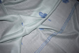 Embroidered fine wool stole 28x80 inch
