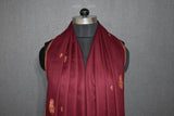 Embroidered fine wool stole boti 28x80 inch