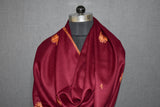 Embroidered fine wool stole boti 28x80 inch