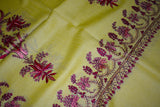 Embroidered fine wool stole designdar 28x80 inch