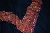 Pashmina hand embroidered black paldar shawl 40x80 inch