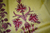 Embroidered fine wool stole designdar 28x80 inch