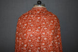 Pashmina Hand embroidered rust jall shawl 40"x80"