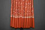 Pashmina Hand embroidered rust jall shawl 40"x80"