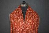 Pashmina Hand embroidered rust jall shawl 40"x80"