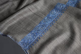 cashmere embroidered fine wool stole  28x80 inch