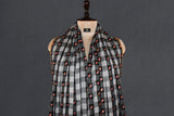 Fine wool Embroidered check shawl 40"x80"