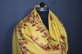 Embroidered fine wool stole designdar 28x80 inch