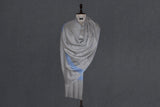 cashmere embroidered fine wool stole  28x80 inch