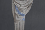cashmere embroidered fine wool stole  28x80 inch
