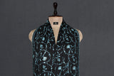 Embroidered fine wool black stole 28x80 inch