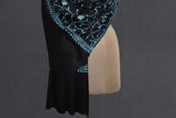 Embroidered fine wool black stole 28x80 inch