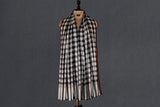 Fine wool Embroidered check shawl 40"x80"