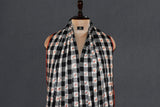 Fine wool Embroidered check shawl 40"x80"