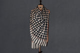 Fine wool Embroidered check shawl 40"x80"