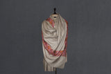Pashmina hand embroidered beige paldar shawl 40x80 inch