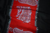 Embroidered fine wool stole designdar 28x80 inch