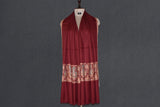 Pashmina embroidered stole maroon 28x80 inch