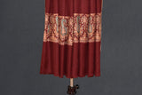 Pashmina embroidered stole maroon 28x80 inch