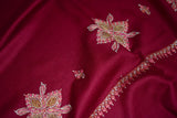 Embroidered fine wool stole botidar 28x80 inch