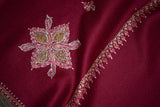 Embroidered fine wool stole botidar 28x80 inch