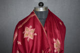 Embroidered fine wool stole botidar 28x80 inch