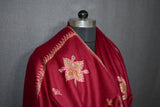 Embroidered fine wool stole botidar 28x80 inch