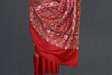 Pashmina handmade hand embroidered red shawl