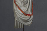 embroidered pashmina natural shawl 40X80 inch