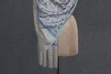 Embroidered fine wool stole 28x80 inch