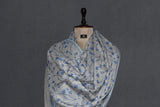 Embroidered fine wool stole 28x80 inch