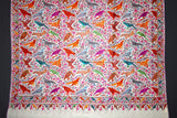 Pashmina Hand embroidered bird jammawar shawl 40"x80"