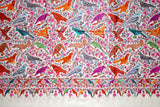 Pashmina Hand embroidered bird jammawar shawl 40"x80"