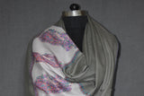 Embroidered fine wool stole designdar 28x80 inch