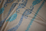 Embroidered fine wool stole designdar 28x80 inch