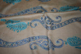 Embroidered fine wool stole designdar 28x80 inch