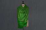 embroidered pashmina green jali shawl 40X80 inch