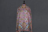 Pashmina kalamkari hand Embroidered shawl gulabkar beige 45x90 inch