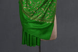 embroidered pashmina green jali shawl 40X80 inch