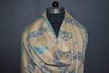 Embroidered fine wool stole designdar 28x80 inch