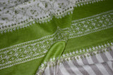 Embroidered fine wool stole designdar 28x80 inch