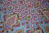 Pashmina kalamkari hand Embroidered shawl gulabkar beige 45x90 inch