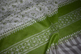 Embroidered fine wool stole designdar 28x80 inch